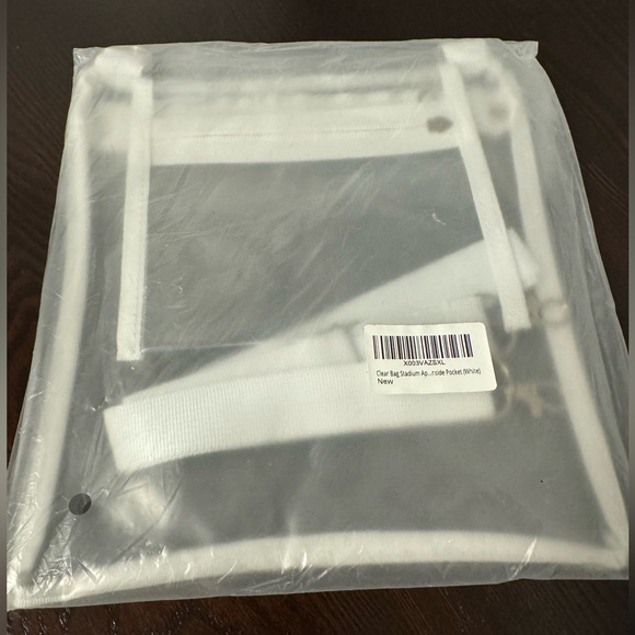 Clear Crossbody Bag with Zipper Inside Pocket Stadium Approved Transparent White - Picture 8 of 15